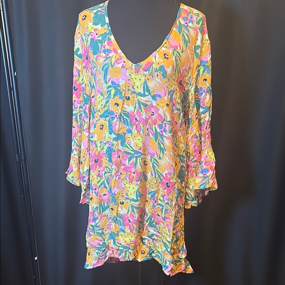 Anne Cole Other - Anne Cole Floral V-Neck Swimsuit Cover Up Dress Size M